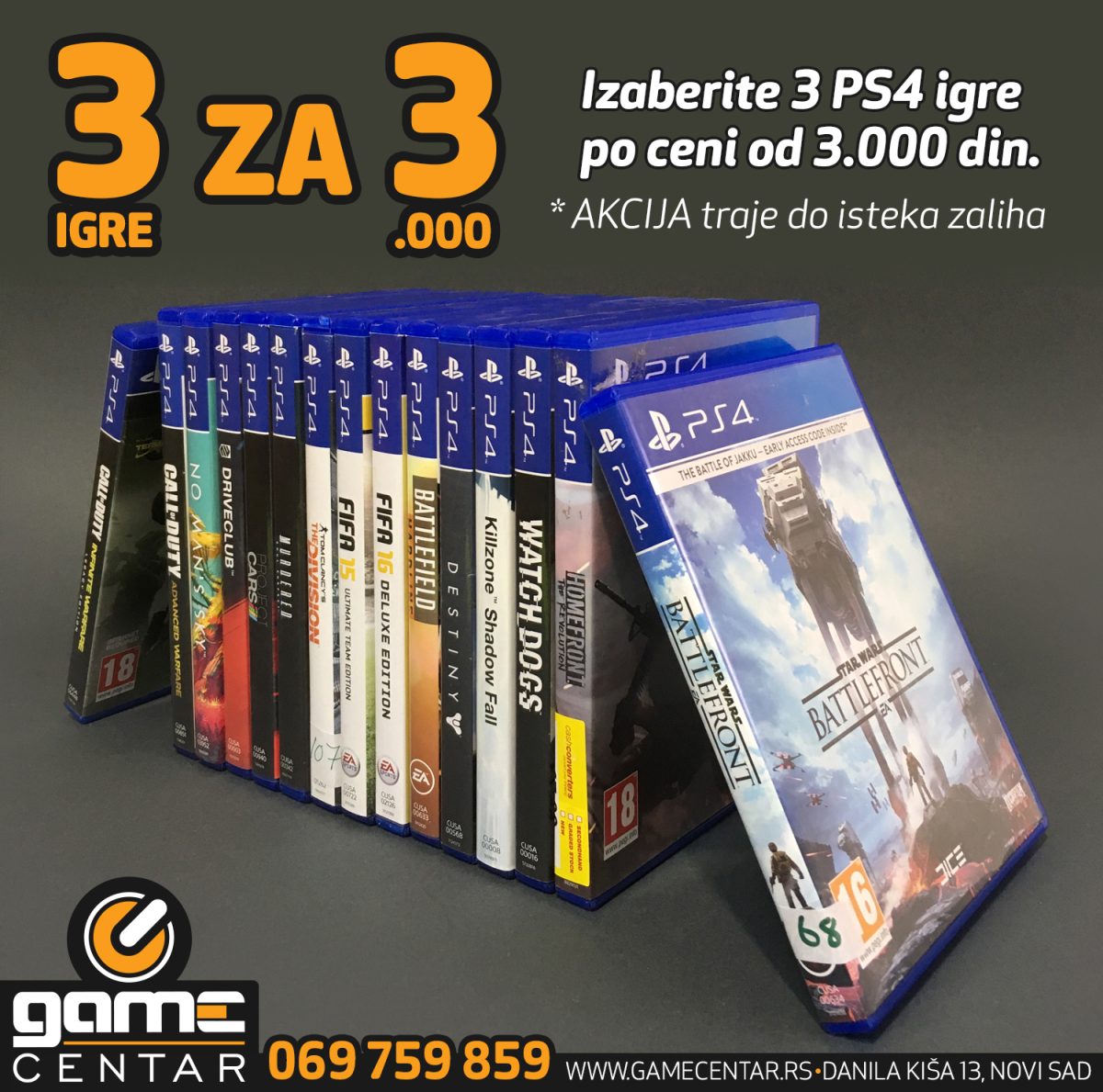 3 za 3! Izaberi 3 PS4 naslova po UKUPNOJ ceni od 3000 din za ta 3 naslova!
