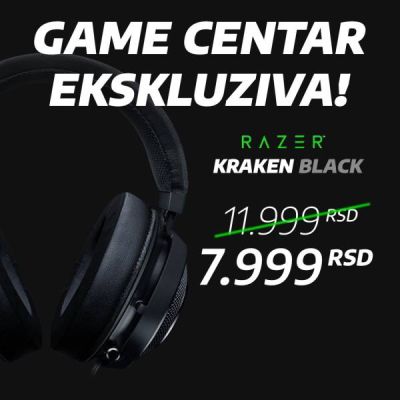 Razer Kraken Black - niska cena premium slušalica - ekskluzivno u Game Centru