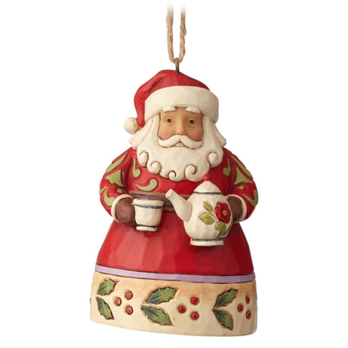 Figura Mini Santa With Teapot Hanging Ornament Figure