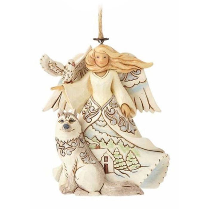 Figura White Woodland Angel Hanging Ornament Figure