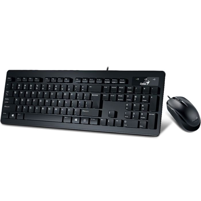 Tastatura Genius SlimStar C130 US Black + USB miš