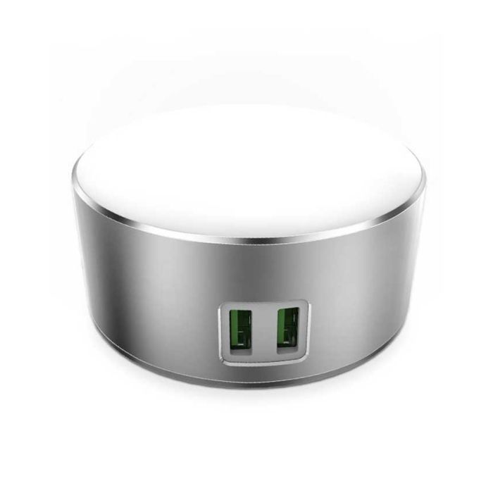 Punjač LDNIO USB Charger 2 Ports 5V/2.4A 12W with LED Lamp Silver