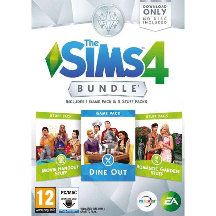 PCG The Sims 4 Bundle Pack 5 Dine Out + Movie Hangout Stuff + Romantic Garden St