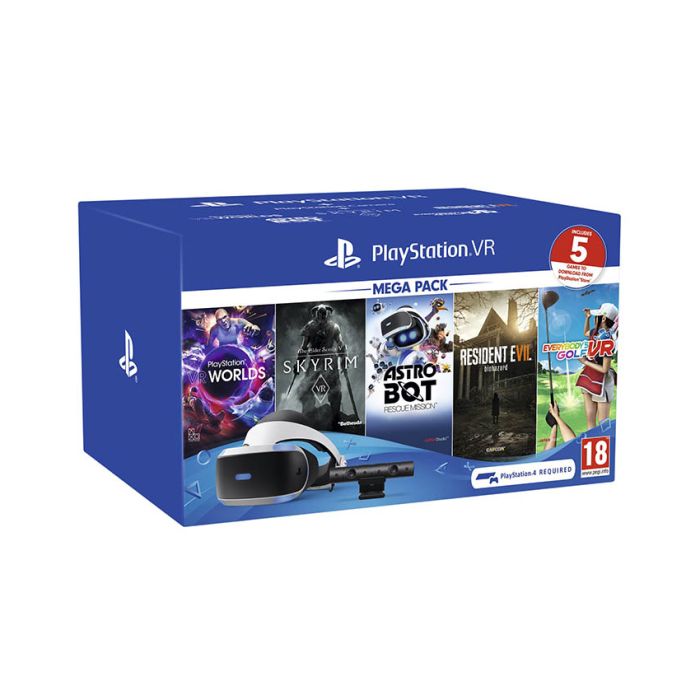 PlayStation VR PS4 Virtual Reality Mega Pack + Kamera + 5 igara