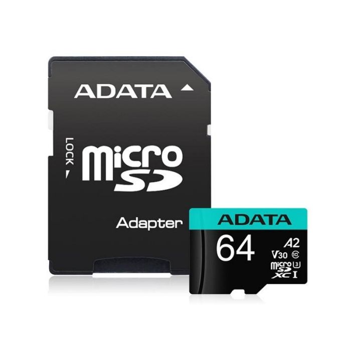 Memorijska kartica A-DATA UHS-I U3 MicroSDXC 64GB V30S class 10 + adapter AUSDX6