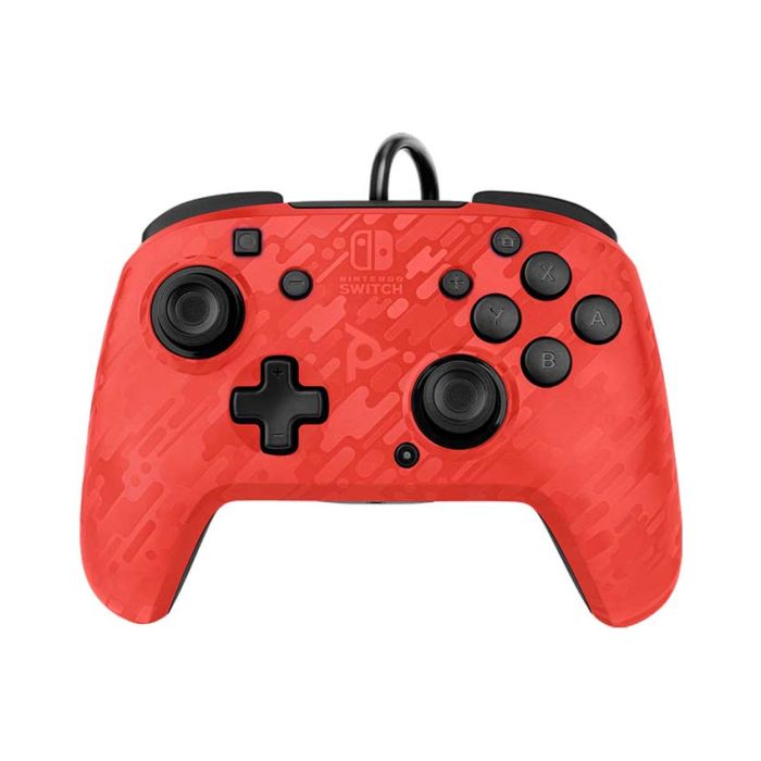 Gamepad PDP Nintendo Switch Faceoff Deluxe Controller + Audio Camo Red