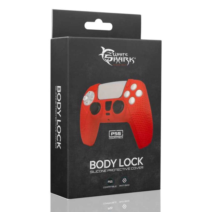 Silikonska zaštita White Shark PS5 Body Lock - Crvena
