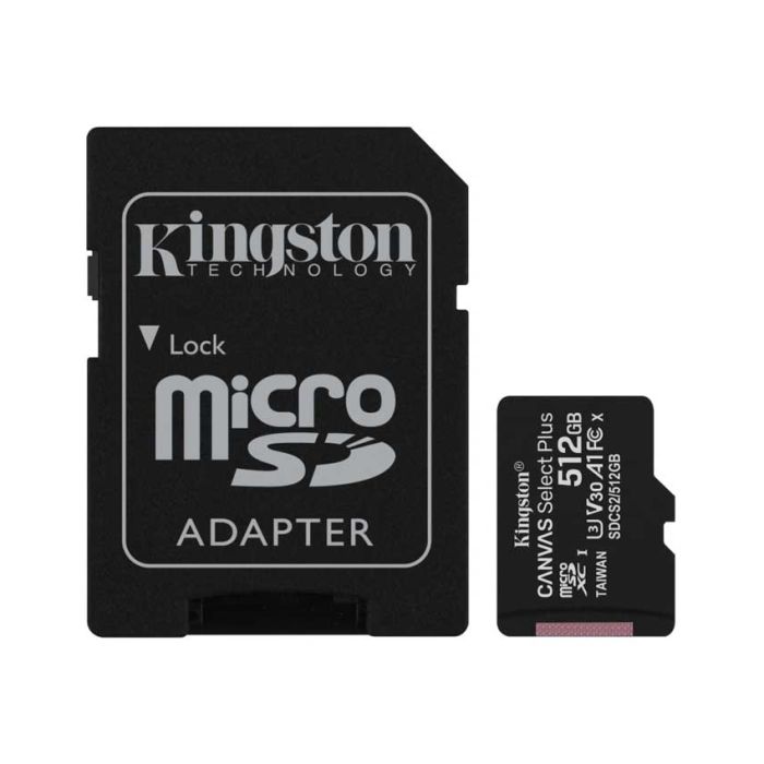 Memorijska kartica Kingston A1 MicroSDXC 512GB 100R class 10 SDCS2/512GB + adapt