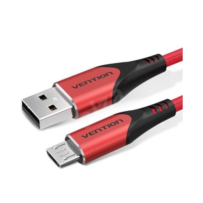 Kabl Vention USB 2.0-A to Micro-B Charger Cable (3A) Red 1M Aluminium Alloy Type