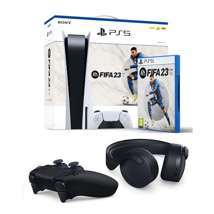 Konzola Sony PlayStation 5 PS5 + FIFA 23 + DualSense Controller Black + Slušalice Pulse 3D Black