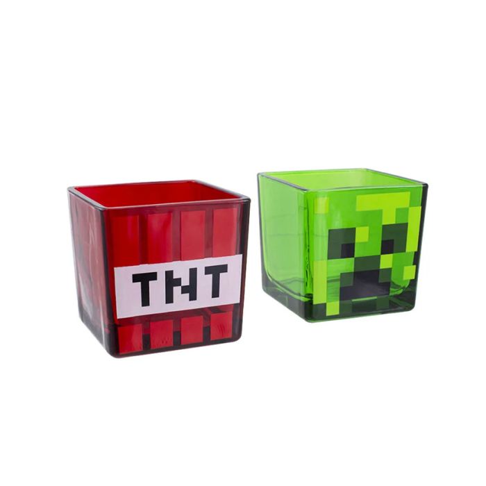 Čaša Paladone 2-Pack Minecraft - Creeper and TNT Glass