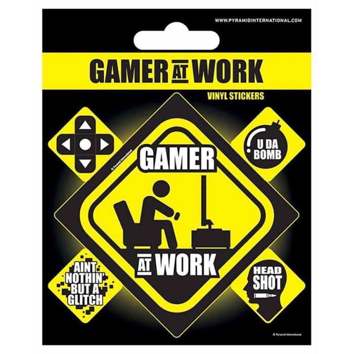 Stikeri Gamer at Work Vinyl Sticker