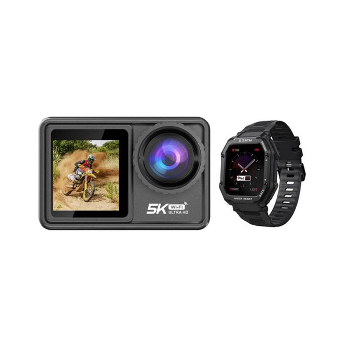 Akciona Kamera Moye Venture 5K Duo + Kairos Smart Watch Black
