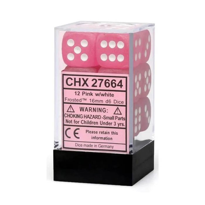 Kockice Chessex - Borealis - Luminary - Pink & Silver - Dice Block (12)