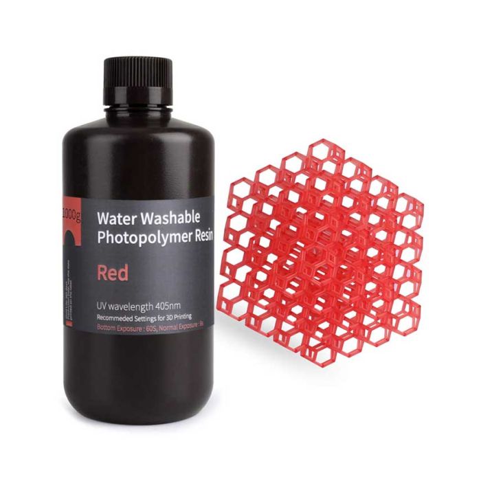 Resin Elegoo Water Washable Resin 1000g Clear Red
