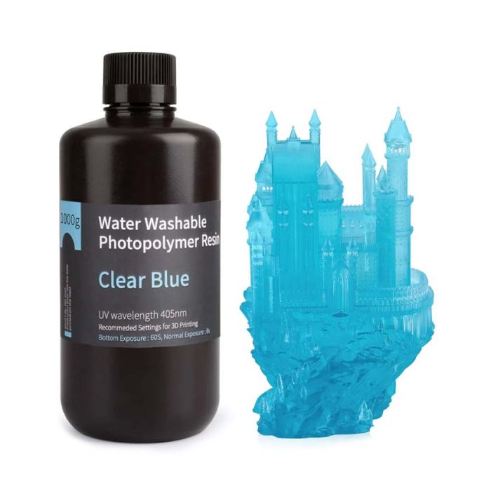 Resin Elegoo Water Washable Resin 1000g Clear Blue
