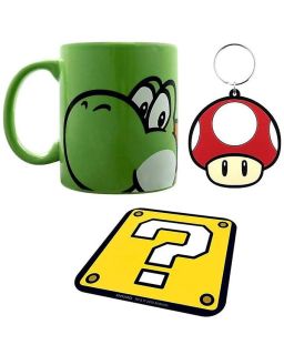 Poklon set Super Mario (Yoshi) Mug Coaster Keychain Gift Set