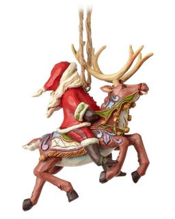 Figura Santa Riding Reindeer Hanging Ornament Figure