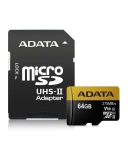 Memorijska kartica A-DATA UHS-II U3 MicroSDXC 64GB class 10 + adapter AUSDX64GUII3CL10-CA1