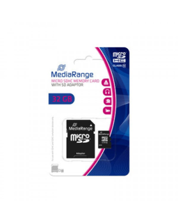 Memorijska kartica MediaRange microSDHC 32GB + SD adapter C10