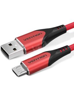 Kabl Vention USB 2.0-A to Micro-B Charger Cable (3A) Red 2M Aluminum Alloy Type