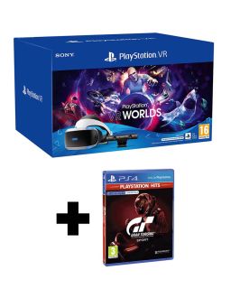PlayStation VR Virtual Reality (PSVR PS5 i PS4) + VR Worlds + Gran Turismo Sport