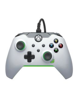 Gamepad PDP Wired Controller White Neon (Green) XB1 XBSX PC