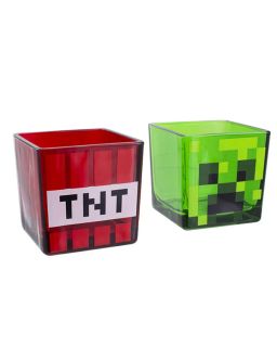 Čaša Paladone 2-Pack Minecraft - Creeper and TNT Glass