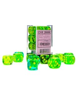 Kockice Chessex - Gemini - Translucent - Green-Teal & Yellow - Dice Block 16mm (