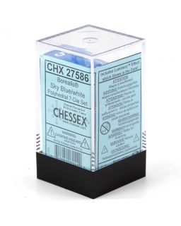 Kockice Chessex - Borealis - Polyhedral - Sky Blue & White (7)